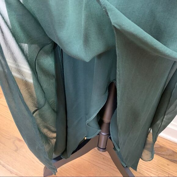 Liancarlo Couture Dark Green Silk Chiffon Grecian Gown w/Beading Sz 12 - Picture 10 of 13